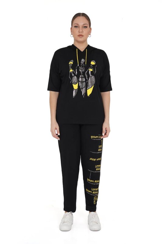 9707 DARKWIN BLUZ-PANTOLON SIYAH - 5