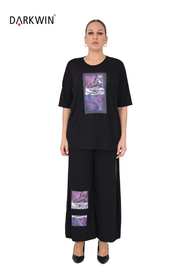 9721 DARKWIN BLUZ-PANTOLON SIYAH - 2