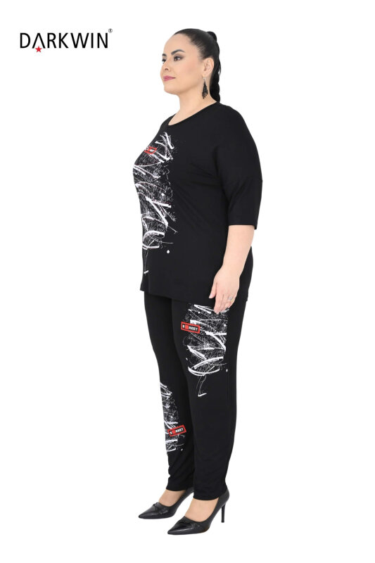 9752 DARKWIN TUNİK-PANTOLON SIYAH - 3