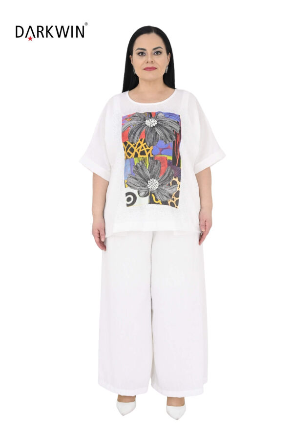 9762 DARKWIN BLUZ-PANTOLON BEYAZ - 1