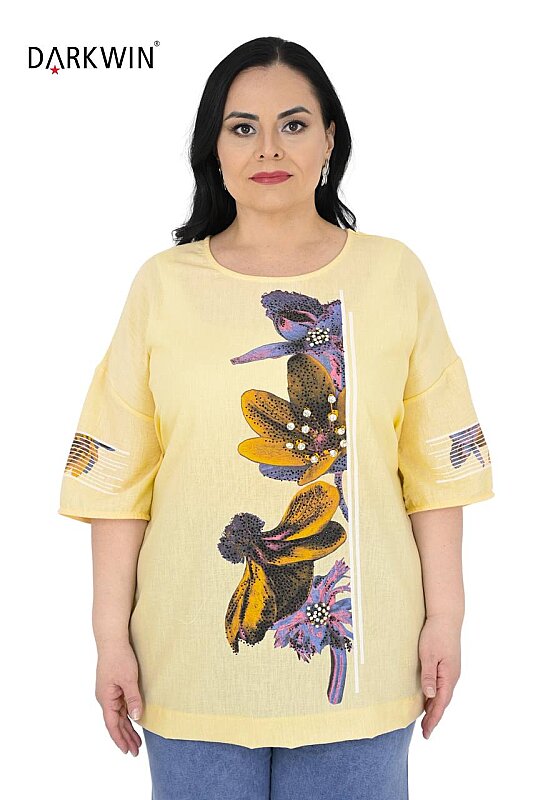 9765 DARKWIN TUNİK SARI - DARKWIN
