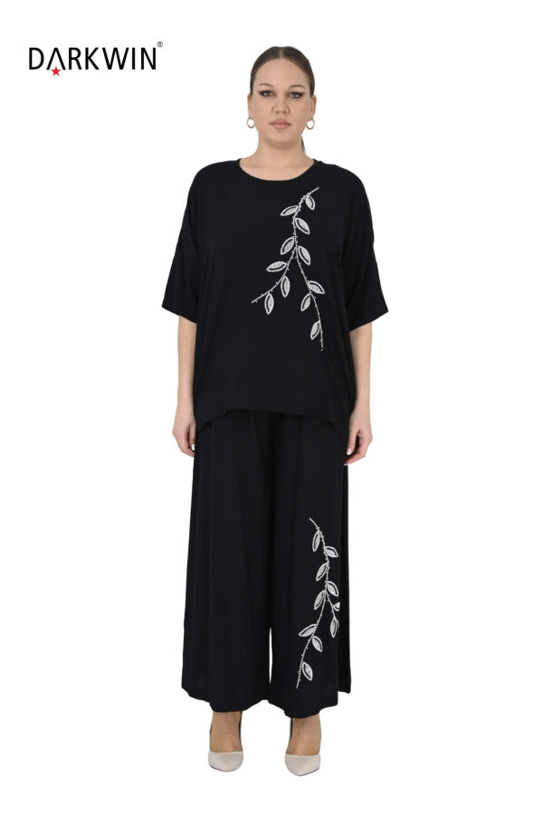 9774 DARKWIN BLUZ-PANTOLON SIYAH - 1