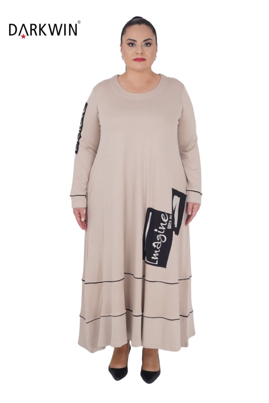 9801 DARKWIN ELBİSE BEJ - DARKWIN