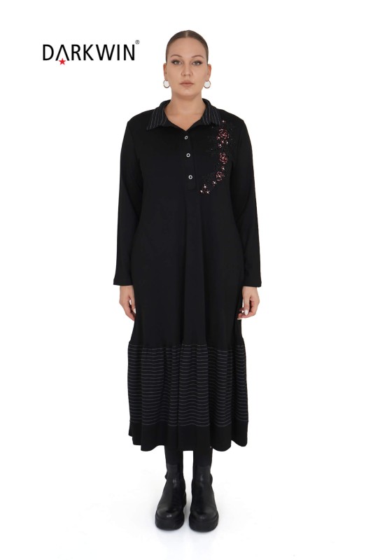 9804 DARKWIN ELBİSE SIYAH - DARKWIN