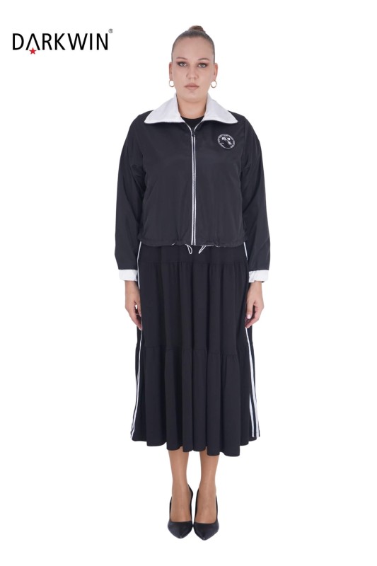 9814 DARKWIN ELBİSE-MONT SIYAH - Darkwin