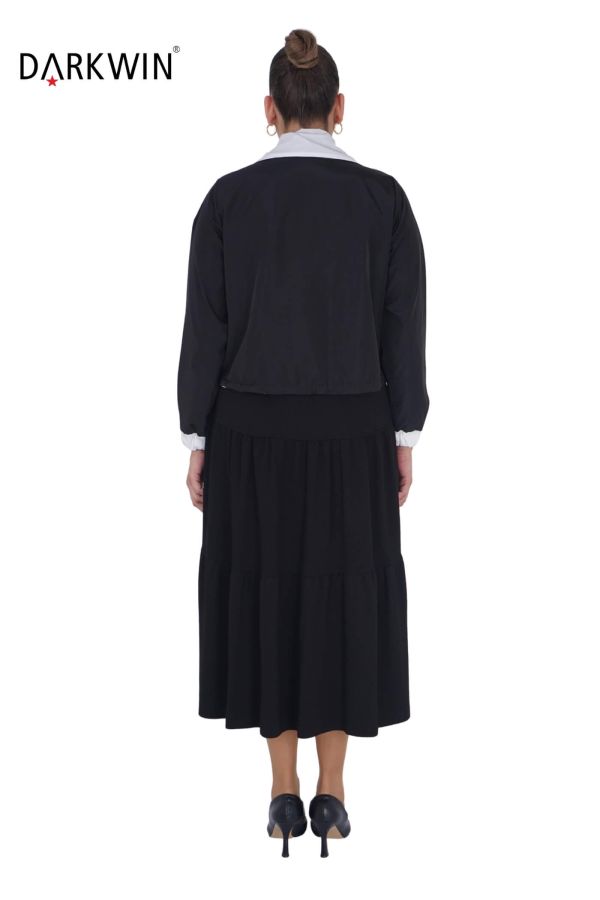 9814 DARKWIN ELBİSE-MONT SIYAH - 5