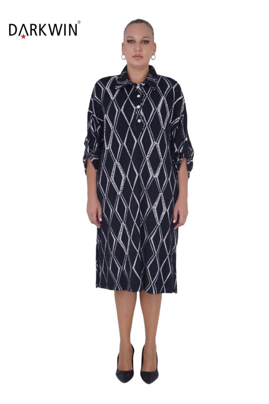 9843 DARKWIN ELBİSE SIYAH - Darkwin