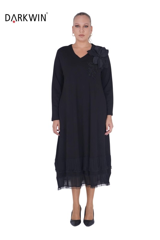 9847 DARKWIN ELBİSE SIYAH - Darkwin