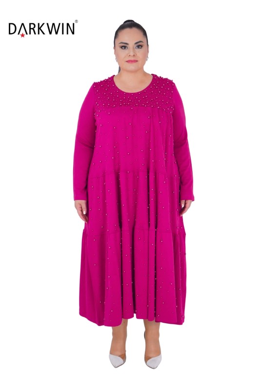 9852 DARKWIN ELBİSE FUSYA - Darkwin