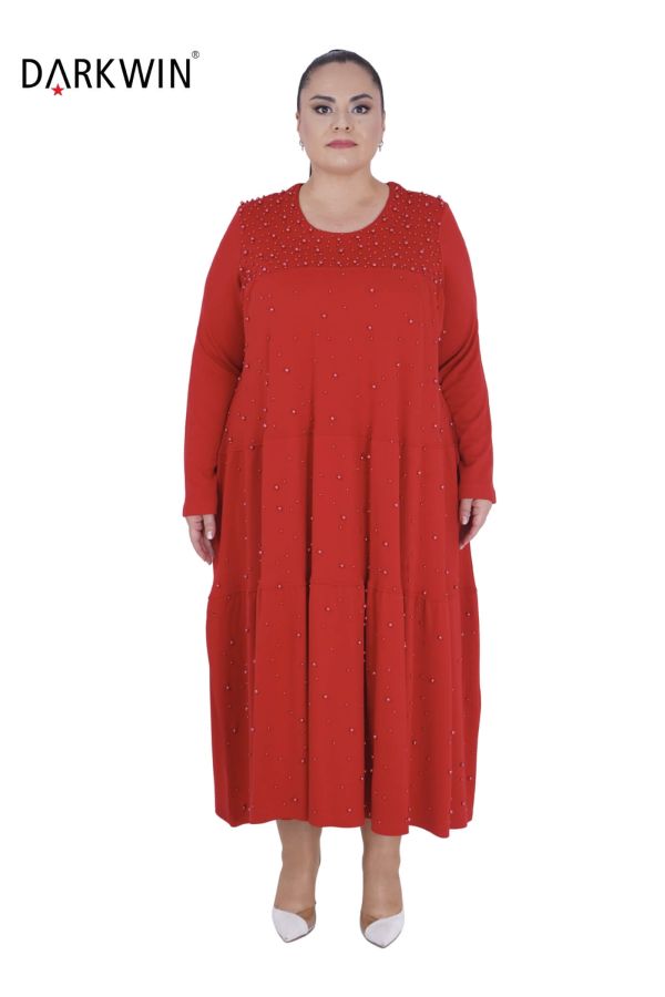 9852 DARKWIN ELBİSE KIRMIZI - 1
