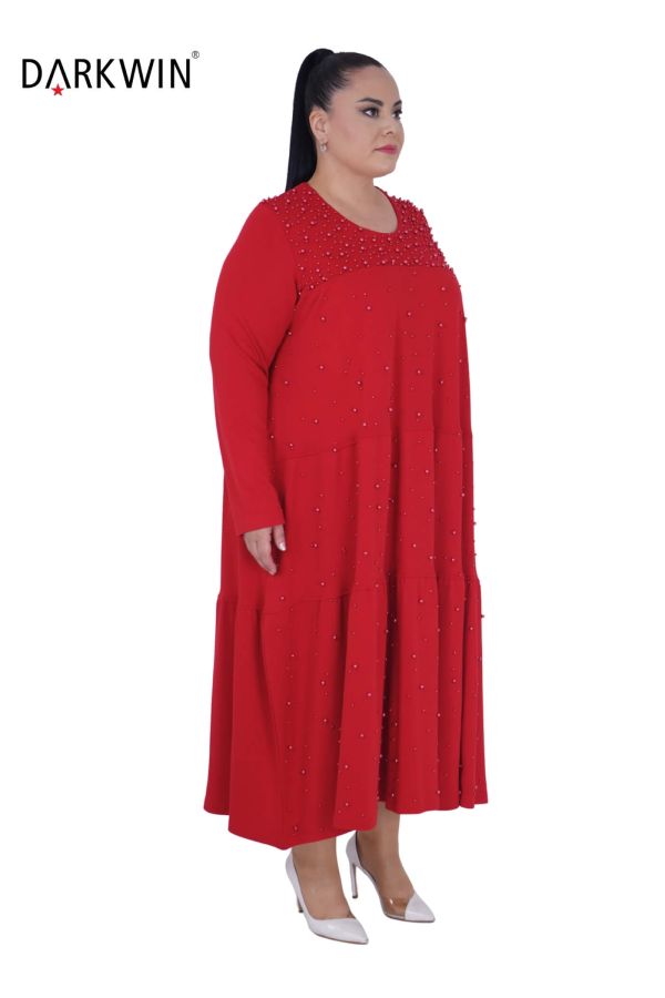 9852 DARKWIN ELBİSE KIRMIZI - 2