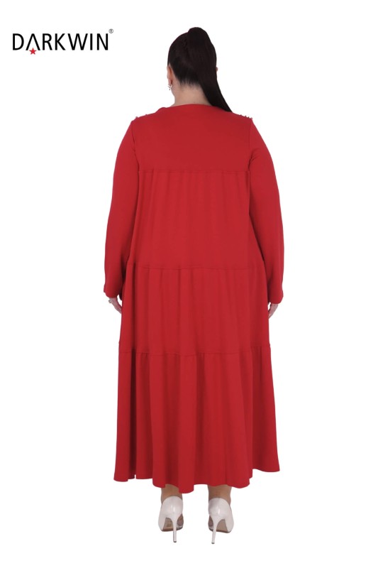 9852 DARKWIN ELBİSE KIRMIZI - 3