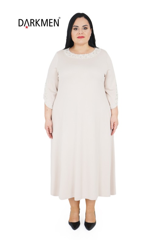 9864 DARKWIN ELBİSE KREM - Darkwin