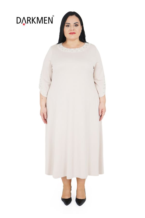 9864 DARKWIN ELBİSE KREM - 1