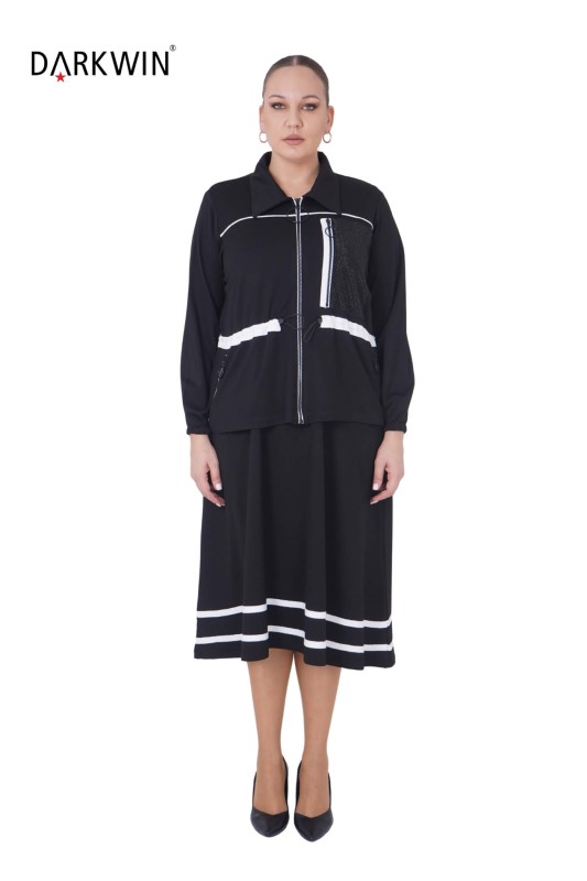 9892 DARKWIN ELBİSE-MONT SIYAH - DARKWIN