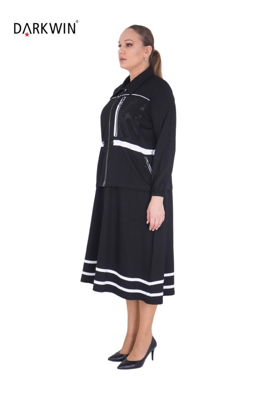 9892 DARKWIN ELBİSE-MONT SIYAH - DARKWIN (1)