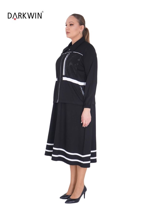 9892 DARKWIN ELBİSE-MONT SIYAH - 2
