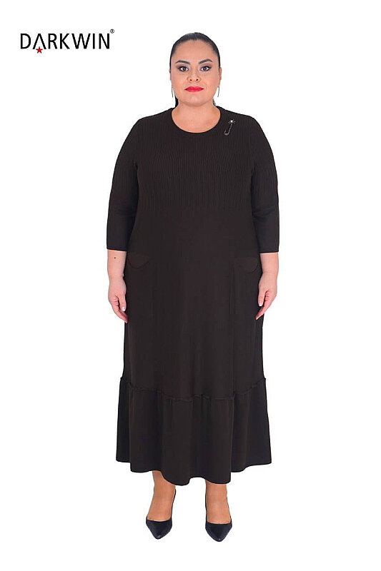 B13426 DARKWIN ELBİSE KAHVE - DARKWIN
