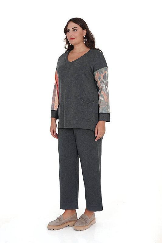 B13837 DARKWIN BLUZ-PANTOLON KOYU GRI - DARKWIN (1)