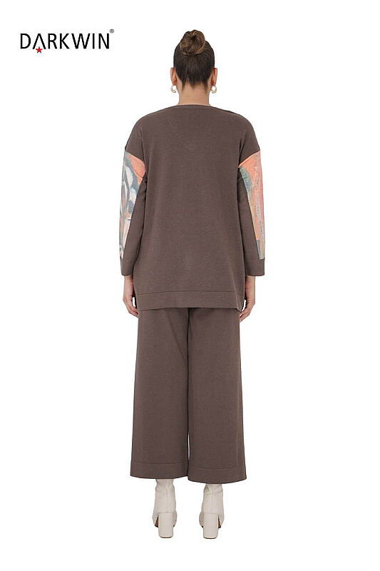 B13837 DARKWIN BLUZ-PANTOLON PATLICAN MOR - DARKWIN (1)