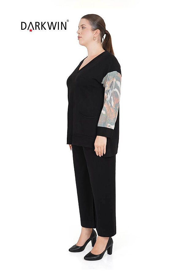 B13837 DARKWIN BLUZ-PANTOLON SIYAH - 2
