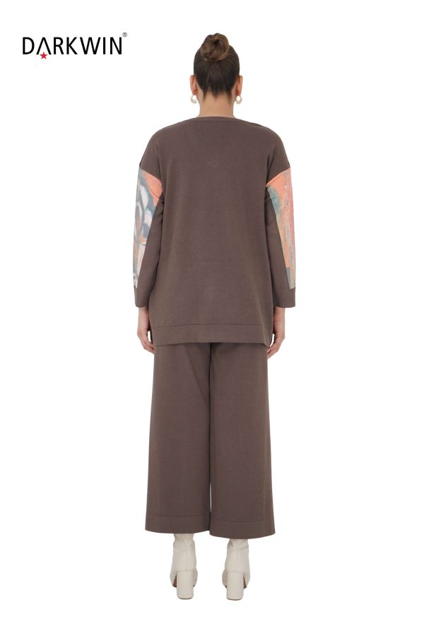 B13837 DARKWIN BLUZ-PANTOLON PATLICAN MOR - 3