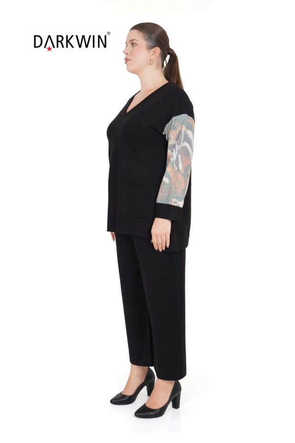 B13837 DARKWIN BLUZ-PANTOLON SIYAH - 2