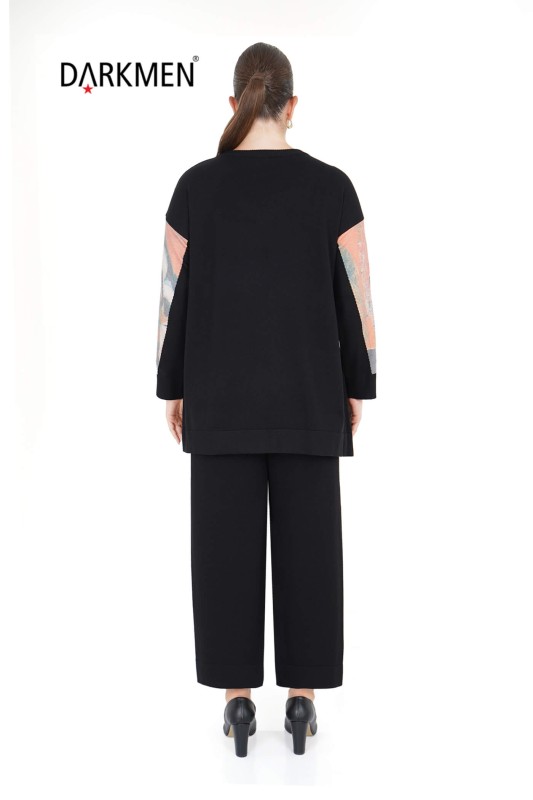 B13837 DARKWIN BLUZ-PANTOLON SIYAH - 3