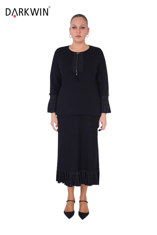 B13879 DARKWIN BLUZ-ETEK SIYAH-K.GRI - DARKWIN