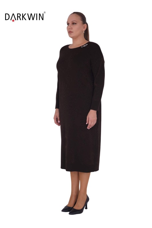 DARKWIN - B14134 DARKWIN ELBİSE K.KAHVE (1)