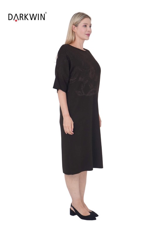 DARKWIN - B14142 DARKWIN ELBİSE KAHVE (1)