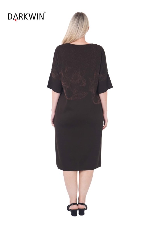 B14142 DARKWIN ELBİSE KAHVE - Thumbnail