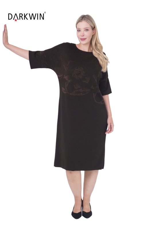 B14142 DARKWIN ELBİSE KAHVE - Thumbnail