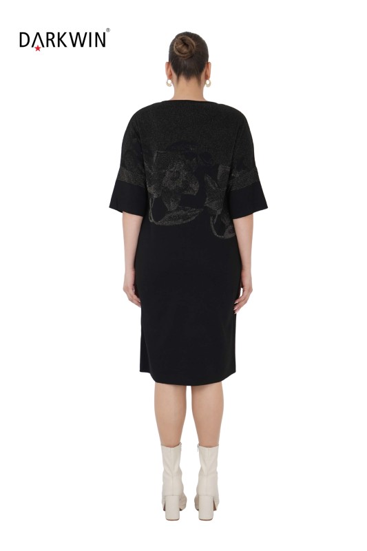 B14142 DARKWIN ELBİSE SIYAH-HAKI - Thumbnail