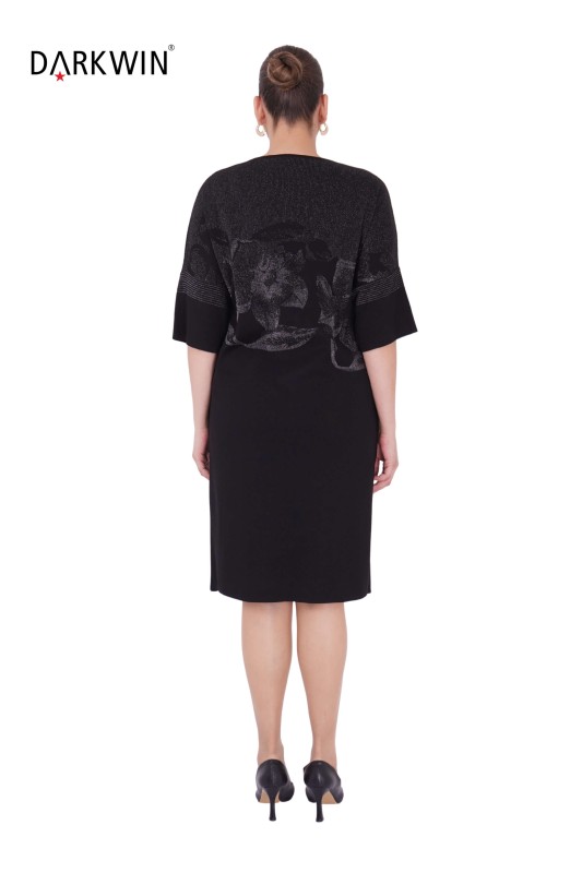 B14142 DARKWIN ELBİSE SIYAH-K.GRI - Thumbnail