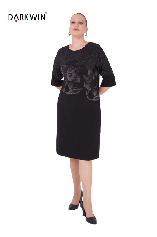 B14142 DARKWIN ELBİSE SIYAH-K.GRI - Thumbnail