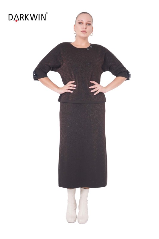 B14149 DARKWIN BLUZ-ETEK K.KAHVE - DARKWIN