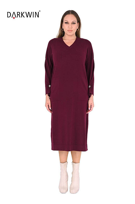 B14164 DARKWIN ELBİSE BORDO - 1