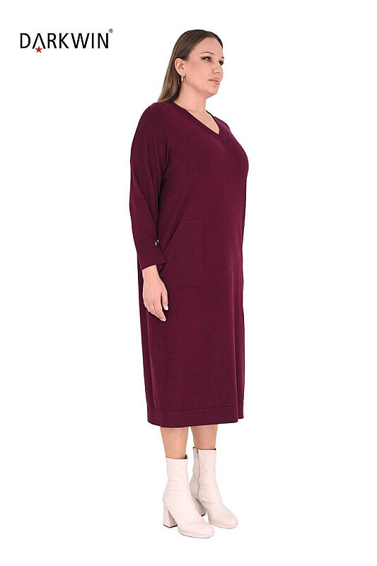 B14164 DARKWIN ELBİSE BORDO - 2