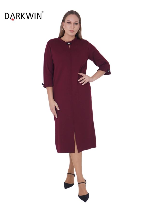 B14196 DARKWIN ELBİSE BORDO - 3