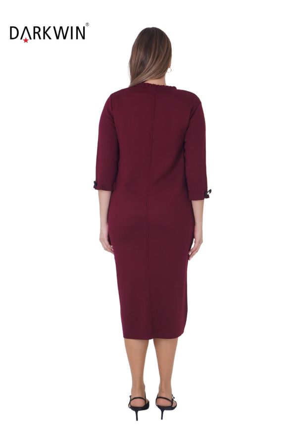 B14196 DARKWIN ELBİSE BORDO - 4