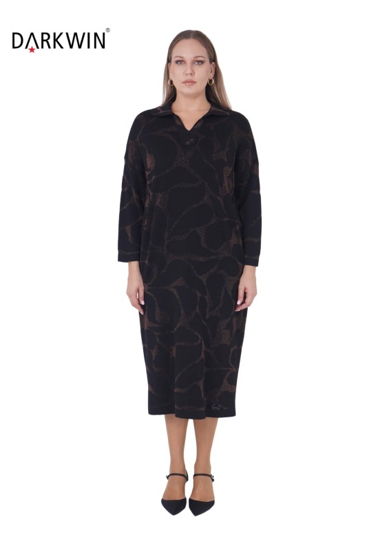 DARKWIN - B14205 DARKWIN ELBİSE KAHVE