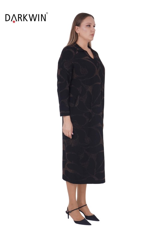 DARKWIN - B14205 DARKWIN ELBİSE KAHVE (1)