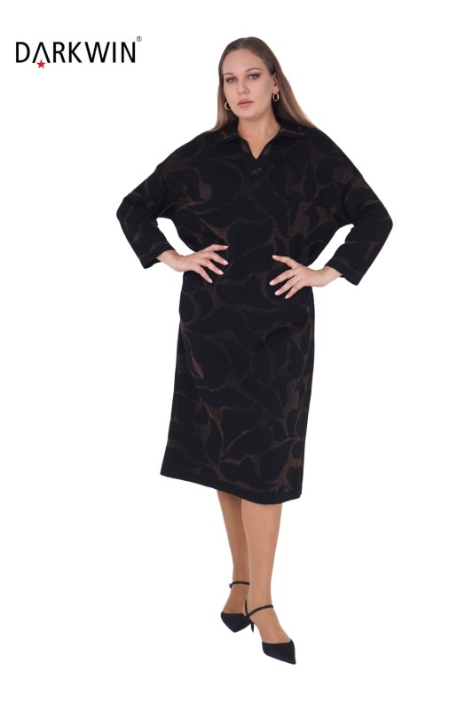 B14205 DARKWIN ELBİSE KAHVE - Thumbnail