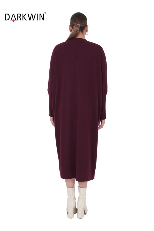 B14210 DARKWIN ELBİSE BORDO - Thumbnail