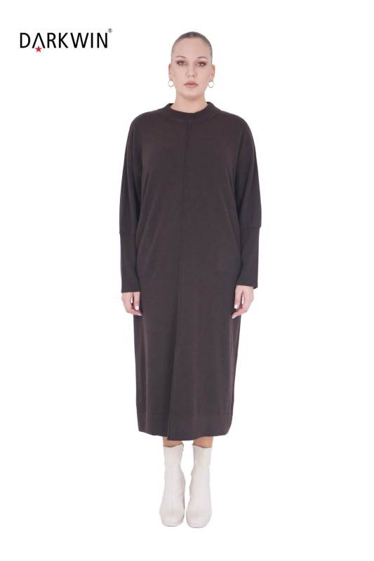 DARKWIN - B14210 DARKWIN ELBİSE K.KAHVE (1)