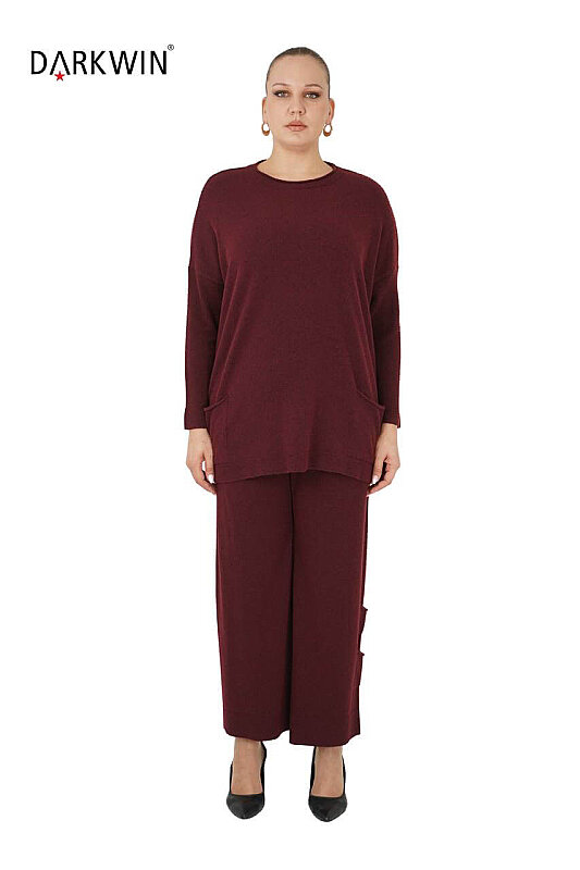 B14231 DARKWIN BLUZ-PANTOLON BORDO - DARKWIN