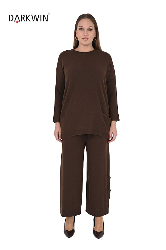 B14231 DARKWIN BLUZ-PANTOLON KAHVE - 1