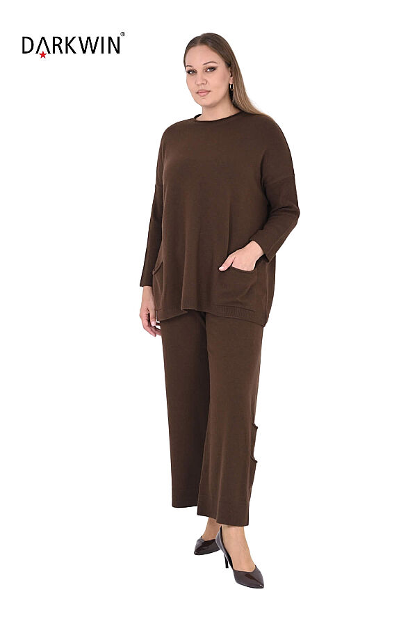 B14231 DARKWIN BLUZ-PANTOLON KAHVE - 4