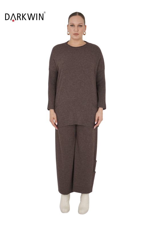 DARKWIN - B14231 DARKWIN BLUZ-PANTOLON K.KAHVE
